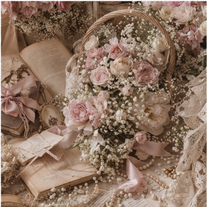 Baby's breath flower basket